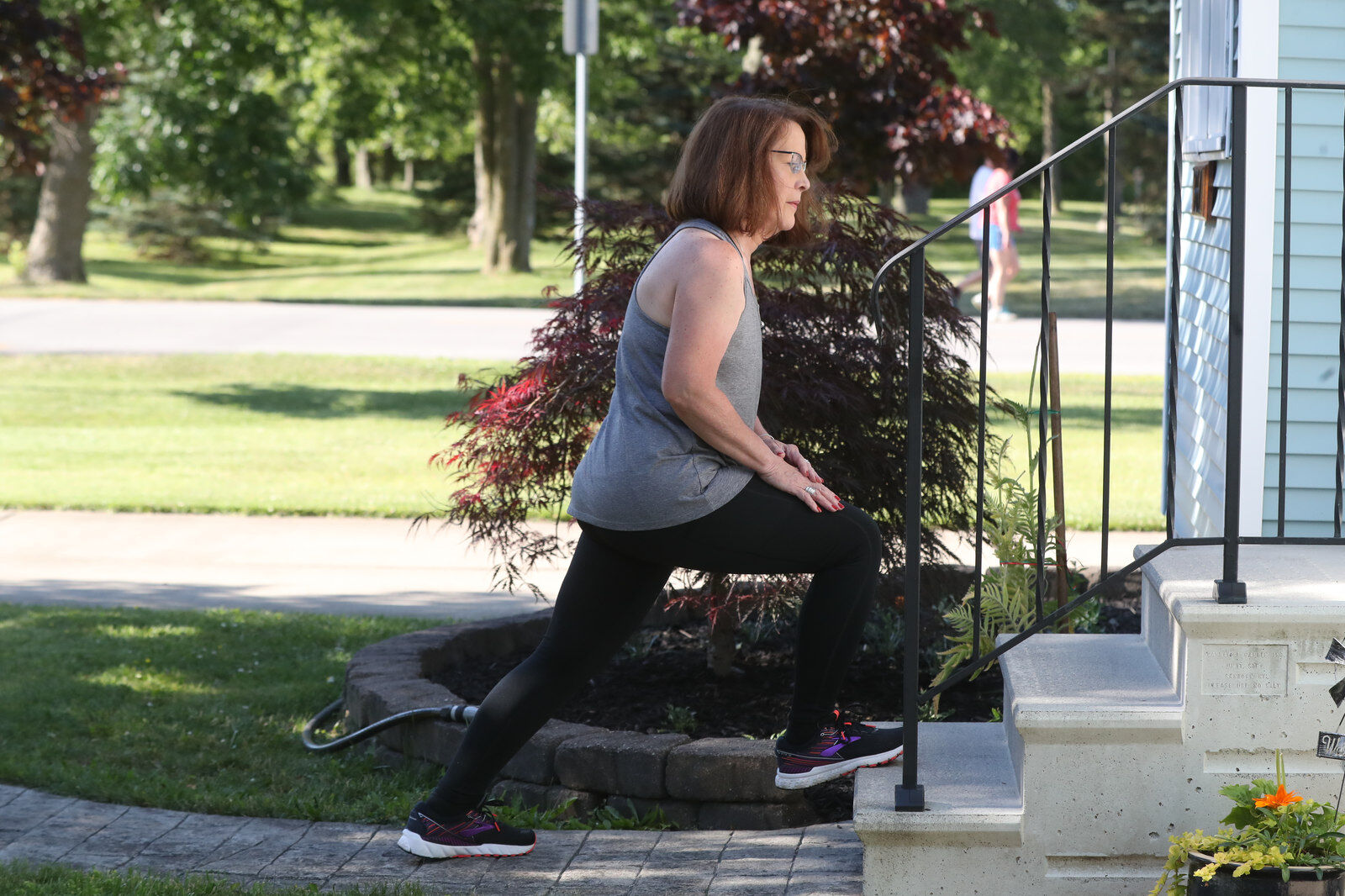 Jill Anthon exercises at home